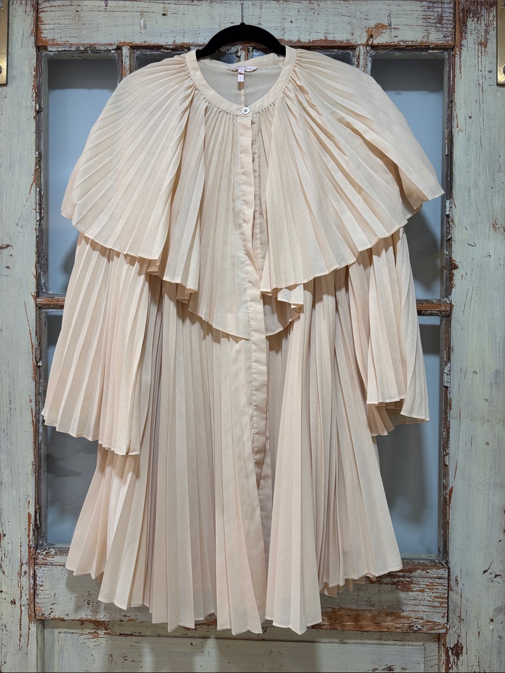 Rebecca Taylor Pleated Midi Dress in Cream